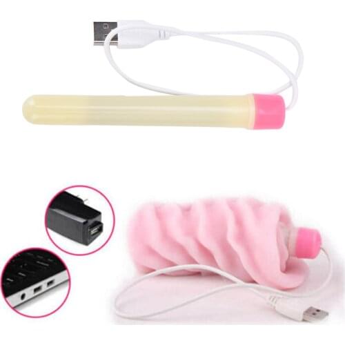Warmer Stick For Sex Dolls Vagina Pussy 12cm Silicone USB Heater Masturbation Aid Heating Rod Male Sex Toy Sex Toys Accessory