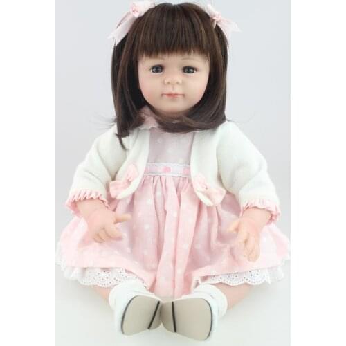 Silicone Reborn Dolls Sleeping Baby Toy Vinyl Pink Princess Doll Soft Silicone Doll Girl Simulation Dolls Kids Birthday Gift