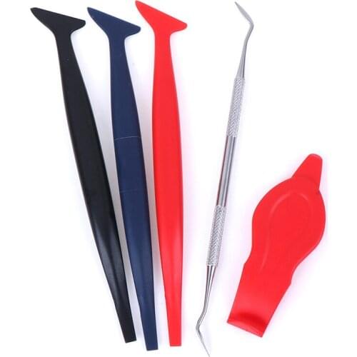 5pcs Car Stickers Hardness Wrap Vinyl Tools exterior accessories Micro Squeegee Scraper car Micro Gasket Squeegee