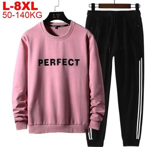 Tracksuit Men Sets Fashion Brand Large Size 8xl 7xl Sportwear Male Hoodie Pants 2 Pieces Set Sweat Suit Sporting Sets Plus Size