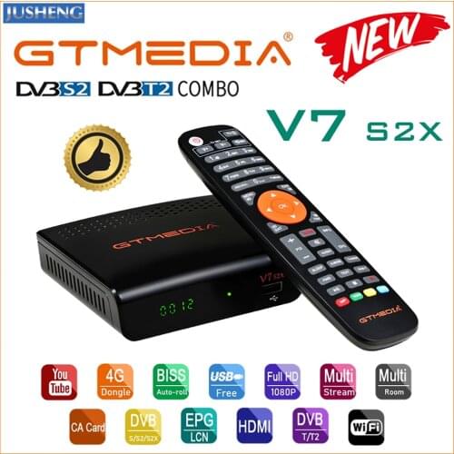 GTmedia V7 S2X DVB-S S2 S2X Satellite Receiver H.265 1080P VCM ACM multi-stream T2MI Upgrade from GTMEDIA V7S HD