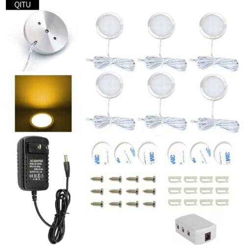 LED cabinet light with switch mini spotlight kitchen closet ultra-thin 12V small downlight decoration 3/4/6/8PCS spot AC110/220V
