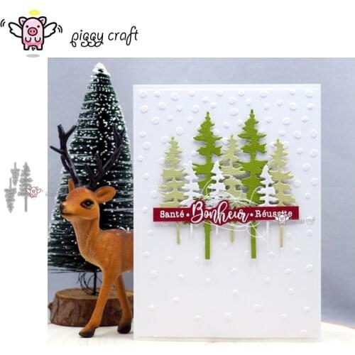 Piggy Craft metal cutting dies cut die mold 3Pcs Christmas tree Scrapbook paper craft knife mould blade punch stencils dies