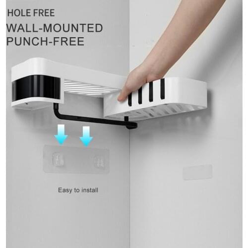 Corner Bathroom Organizer Shelf Shampoo Cosmetic Storage Rack Wall Mounted Kitchen Shelf Household Items Bathroom Accessories