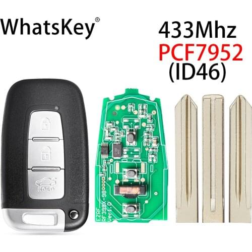 WhatsKey Smart Remote Key 433Mhz PCF7952 ID46 Chip For Hyundai I30 I45 Ix35 Tucson Elantra Veloster Equus Genesis Sonata For Kia