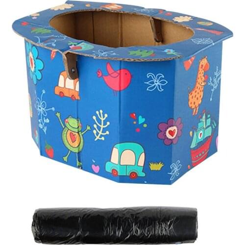 Toilet With 15x Toilet Replacement Bag Foldable Portable Childrens Portable , Can Load-bearing 75kg For Outdoor Camping Travel