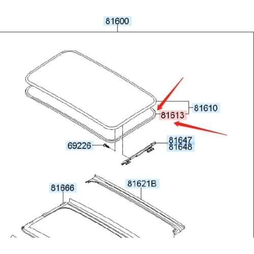 FOR Hyundai ACCENT SOLARIS 2010 -2015 Sunroof Glass Seal Strip 816131R000 81613-1R000 Sunroof glass sealing strip