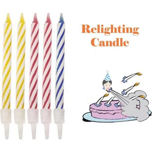 Magic Trick Relighting Birthday Candle 10 Piece Naughty Party Joke Gift Kids Toy Baby Fun Educational Toys Birthday Xmas Gifts