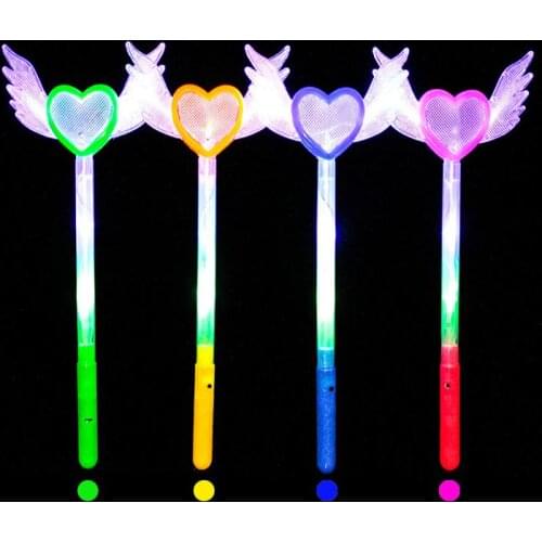 Led Magic Wands Flash Fairy Angel Heart Wings Wand Fancy Dress Glow Sticks Party Light up Atmosphere props Props Favors