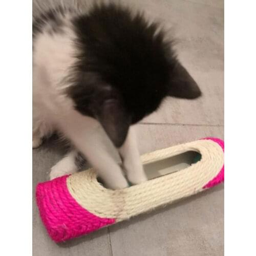 Funny Cat Toy Cat Scratcher Rolling Toy Tunnel Sisal Ball Trapped With 3 Ball Toys For Cat Interactive Training Scratching Toys