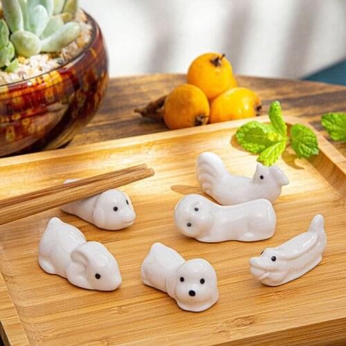 1PC Animal Shape Ceramic Chopstick Spoon Fork Rest Holder Tableware DIY Home Restaurant Supplies
