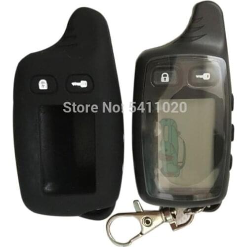 10 PCS/lot TW9010 LCD Remote Control + Silicone Key Case For Russian Tomahawk Tw-9010 Two way car alarm system TW 9010 keychain