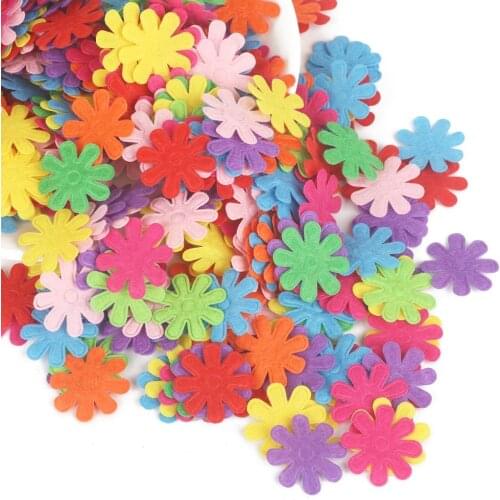 100pcs/Lot Random Mixed Color Multi Shapes Felt Patch sticker Applique Scrapbooking DIY Sewing Accessory Cartoon Sewing Patches