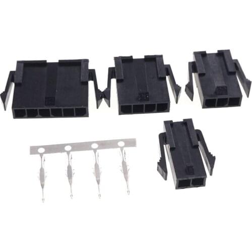 100pcs Micro-Fit Connector 3.0 mm Plug Housing Single Row 2 3 4 5 6 7 8 Position Male 0.118" 43640 Panel Mount Snap-In