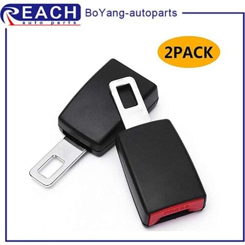 2pcs Universal Car Safety Seat Belt Buckle Seatbelt Extender Extension Clip Alarm Stopper Card Holder Black Car Accessories
