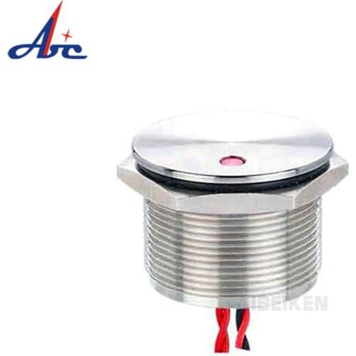 2A 25mm Chamfer Round Head Dot LED Waterproof IP68 Piezo Switch Electric Touch Button