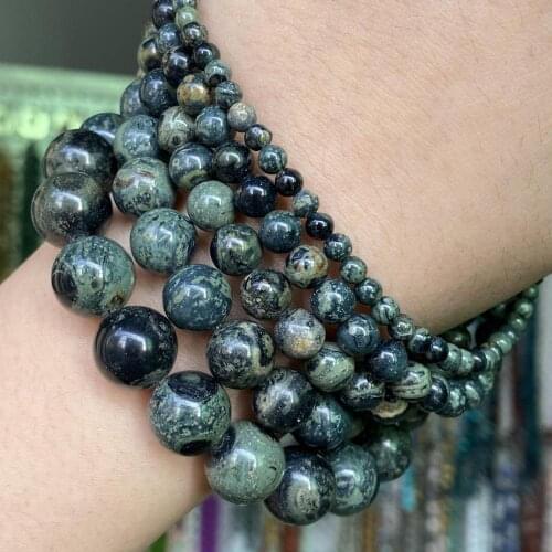 Natural Stone Rhyolite Jaspers Beads Round Loose Spacer Beads For Jewelry Making Diy Bracelet Necklace Accessories 4 6 8 10 12mm