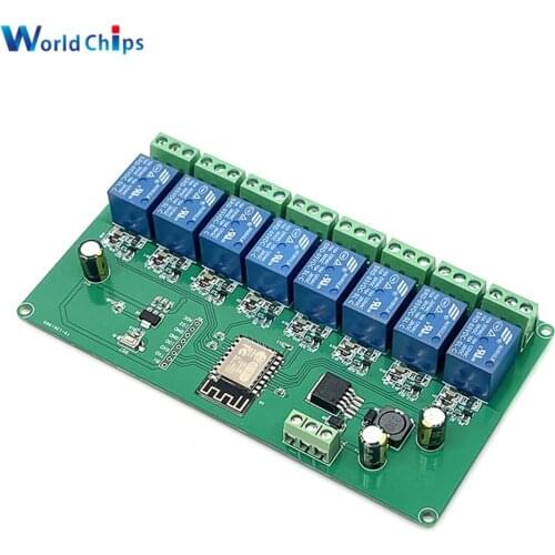 DC 7-28V 5V ESP8266 ESP-12F Wifi Relay Module 8 Channel Switch Controller Board For Smart Home APP Remote Control