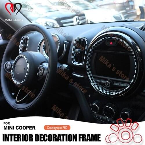 Car center conso Rings gear shift steering wheel circle cover sticker for mini cooper F60 car styling accessories 1pcs