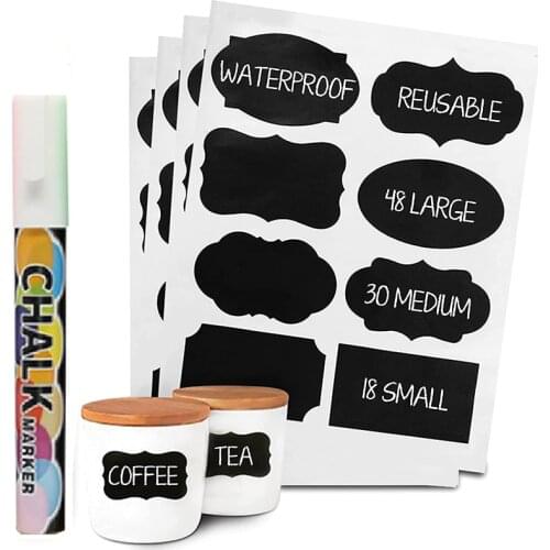 Chalkboard Labels Bulk Erasable Chalk Board Jar Labels Removable Waterproof Blackboard Sticker Label for Jars Glass Bottle Kids