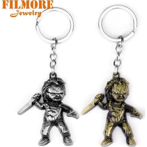Filmore Movie Jewelry Seed of Chucky Keychain Keyrings Mens Fash Personalized Hip Hop Car Key Chains Chaveiro Christmas Gifts