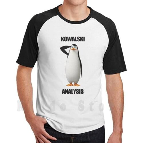 Kowalski Analysis T Shirt Print For Men Cotton New Cool Tee Kowalski Penguins Meme Memes Funny Reddit Analysis Joke
