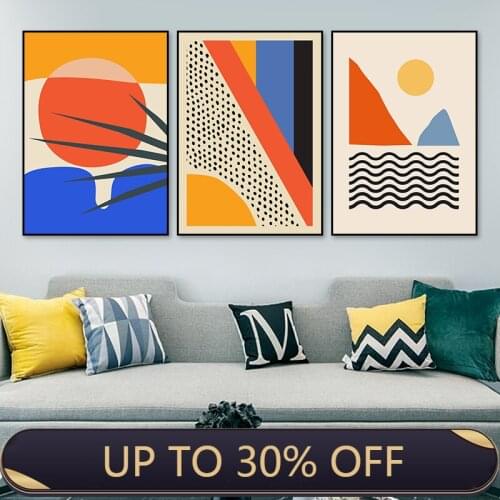Geometric Abstract Scene Scandinavia Canvas Painting Wall Art Prints Poster Picture for Gallery Living Room Interior Home Decor