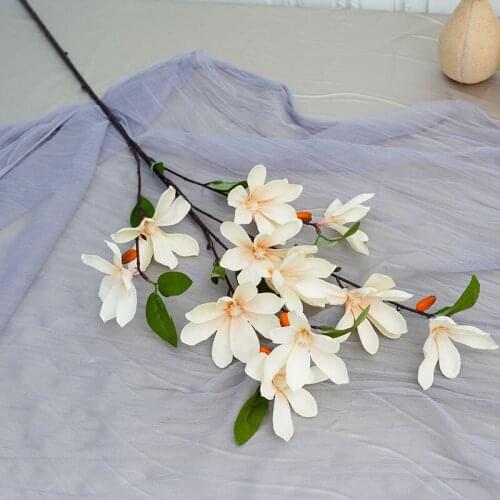 Magnolia Artificial Silk Flowers Branch Wedding Party Home Decoration Orchid Fake Flower Bouquet