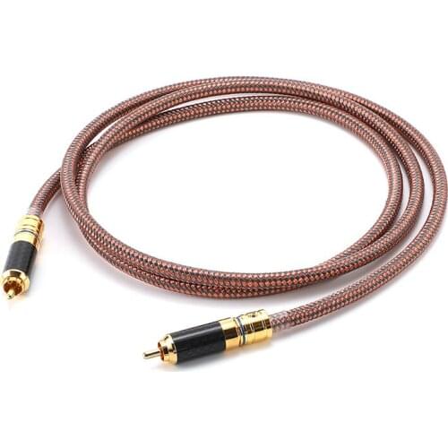 1Pcs dvd audio signal cable fever dual RCA large two-core plug speaker CD machine tube amplifier cable