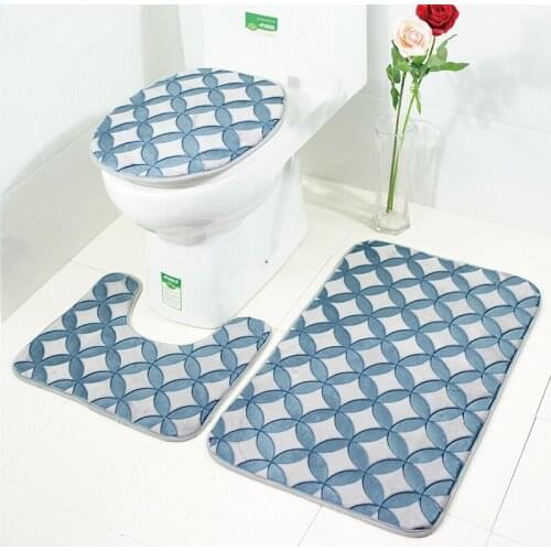 3Pcs/set Bathroom Mat Set Flannel Anti-Slip Kitchen Bath Mat Carpet Bathroom Toliet Rug Washable Tapete Banheiro
