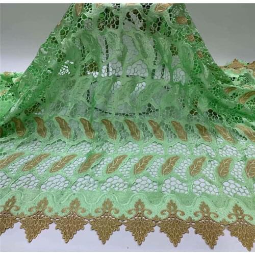 5 Yards African Lace Fabrics 2021 High Quality Cord Guipure Lace Fabric Women Nigerian Water Soluble Lace Fabric! ZQF2.3152