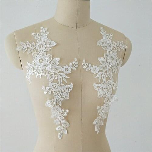Lace Applique mirror lace flowers Medallions Piece Lace Embroidery Applique Lace DIY Wedding Dress lace
