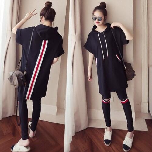 Summer Tracksuit Women Two Piece Set Fashion Clothes Short Sleeve Hoodies Long Sweatshirt + Slim Pants Suits Casual Womens Sets