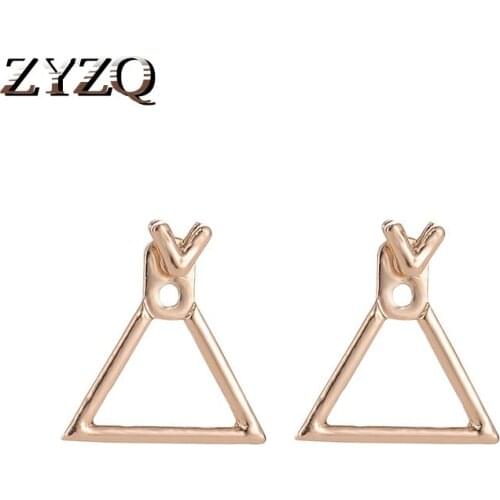 ZYZQ Lovely Trendy Geometric Stud Earrings Cute Triangle Shaped Design Simple Daily Accessories Earrings Superb Gift Earrings