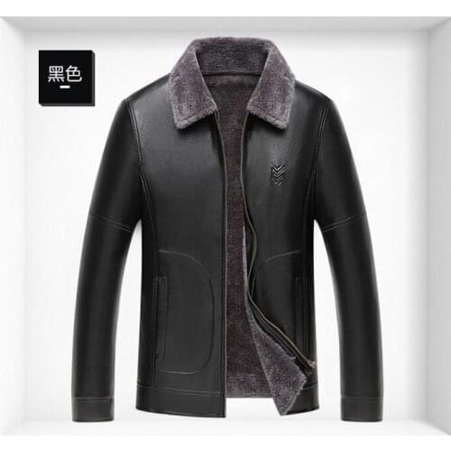 Mens leather jacket motorcycle coat men jackets Middle-aged clothes jaqueta de couro fashion autumn winter black brown