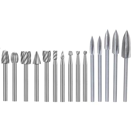 15 Pieces Wood Carving and Engraving Drill Bit Set, Engraving Drill Accessories Bit for DIY Wood Crafts Supplies