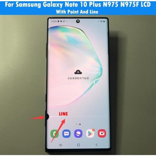 Original Defect point line lcd with Frame For Samsung Galaxy Note10+ LCD N975F note 10 plus LCD Display Touch Screen Digitizer