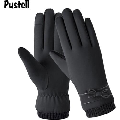 Fashion Female Gloves Winter Windproof Waterproof Internal Plush Warm Mittens Lady Touch Screen Skin-friendly Soft Women Gloves