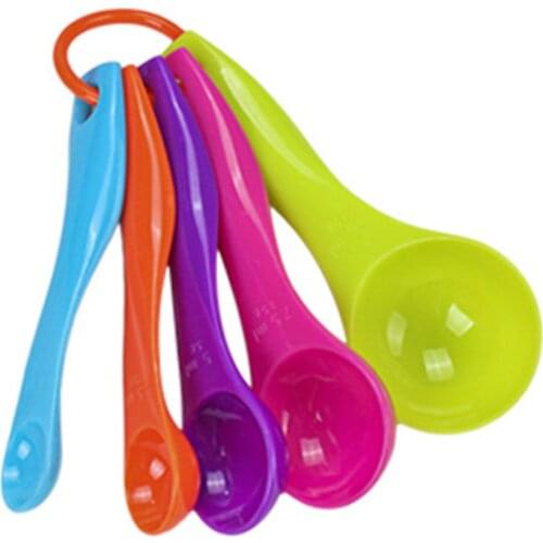 Plastic Measuring Spoons Kitchen Gadgets Colorful 2 Scale (1/2.5/5/7.5/15) G/ML Coffee Spoon Baking Tools