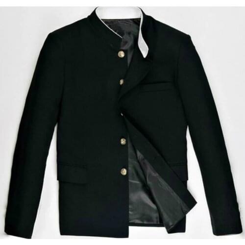 Slim Fit Double Collar Suit Jacket Japanese Style Traditional Tunic Coat School Uniform