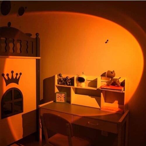 Rainbow Sunset Projector Atmosphere Night Light Coffee Shop Projection Lights Children Bedroom Cute Night sunset projection lamp