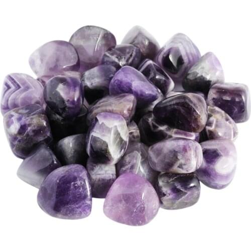 TUMBEELLUWA 1lb (460g) Purple Crystal Tumbled Polished Stones for Wicca Reiki Energy Healing Crystal