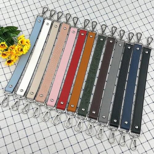 42cm Replacement Handbag Strap Fashion Serpentine Short Purse Strap Solid Color Handles For The Bag Bag Strap With Metal Buckle