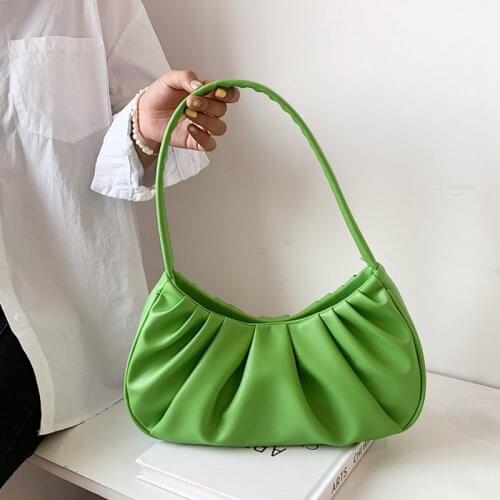 Luxury Women Green White Dumplings Bags Capacity Shoulder Bags Pleated Cloud Messenger Crossbody Underarm Bag Designer Handbag