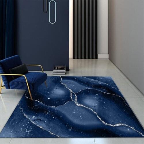 Luxury Blue Marble Rug For Living Room Abstract Star Sky Pattern Washable Mat Coffee Table Carpet Bedroom Floor Mat Room Decor