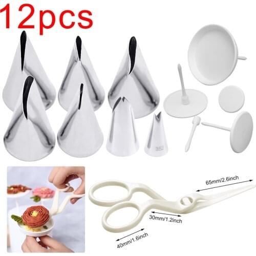 Russian Piping Nozzle 7 Styles Rose Leaf Icing Confectioners Pastry Tips Sugar craft Cupcake Decorator Kitchen Bakeware Tools