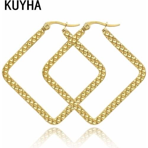 Gold Color Earrings Geometric Statement Girls Boy Fashion Trend Jewelry For Women Bijoux Got Sale New