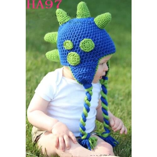 Cartoon dinosaur hat Baby Hat Kids Newborn Knitted Cap Crochet Solid Children Beanies Boys Girls Hats Handmade Toddler Kids Caps