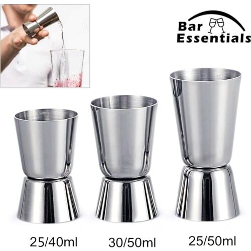 Stainless Steel Mojito Cocktail Shaker Single Double Shot Short Drink Liquor Jigger Mesaures Cup Bartender Kit Bar Tool