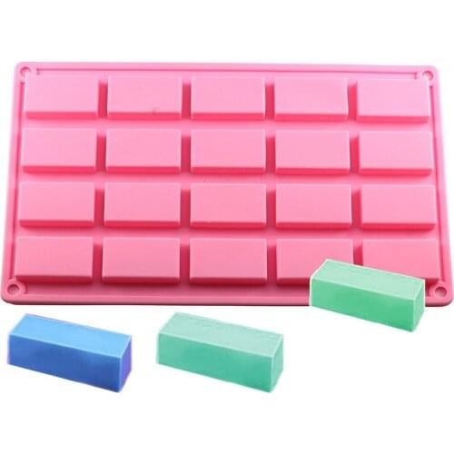 20 Cavity Silicone Cake Mold Rectangle Shapes Chocolate Molds Soap Mould Baking Tool DIY Party Ice Tray Jelly Cake Candy Moulds